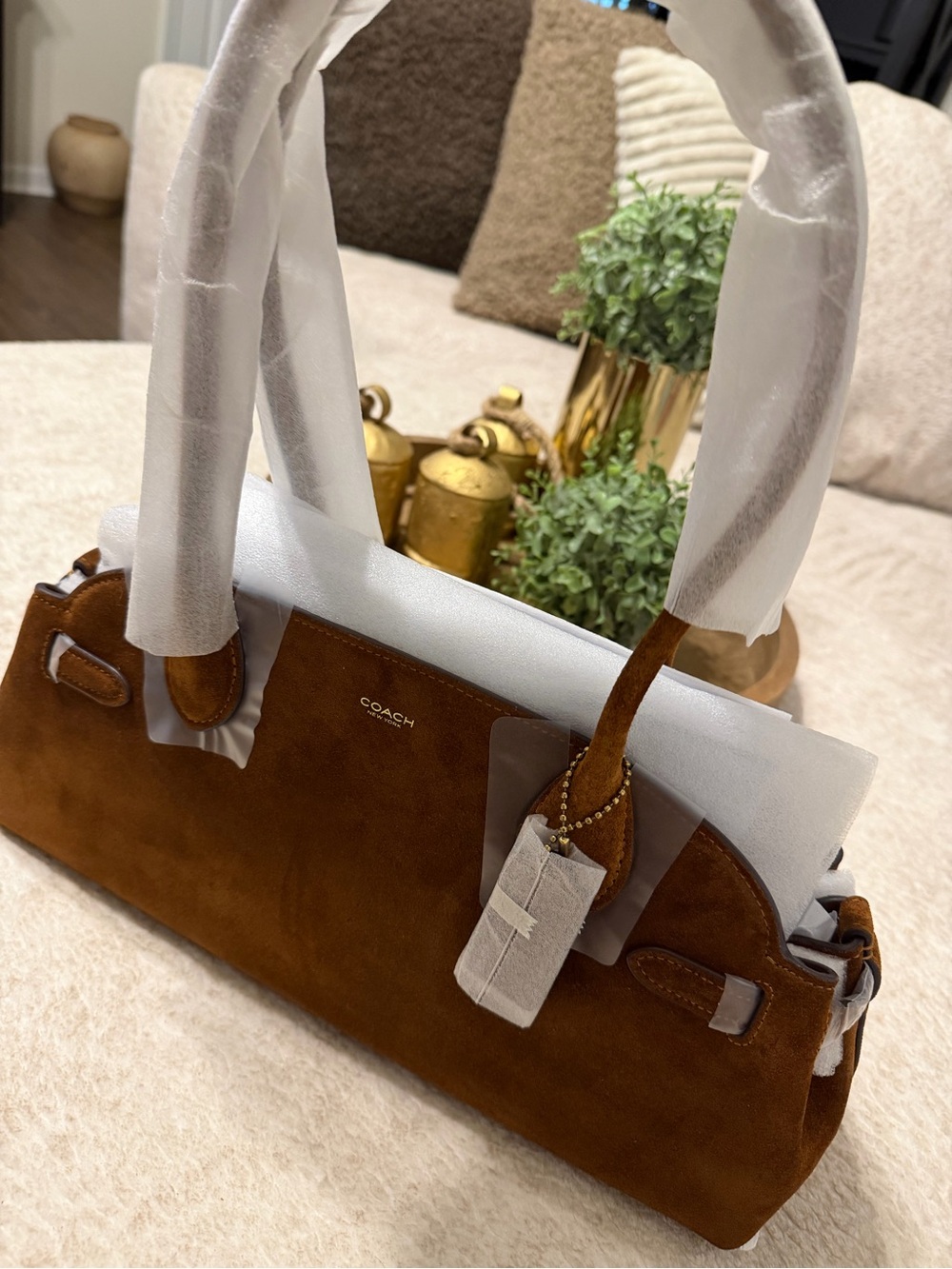 ❤️ NWT Coach Warm Brown Suede Empire 34 ❤️
